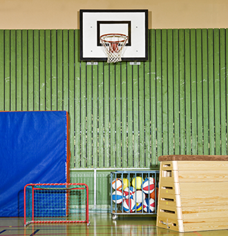 Sports hall with equipment
