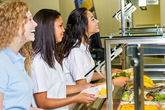 Students being served lunch